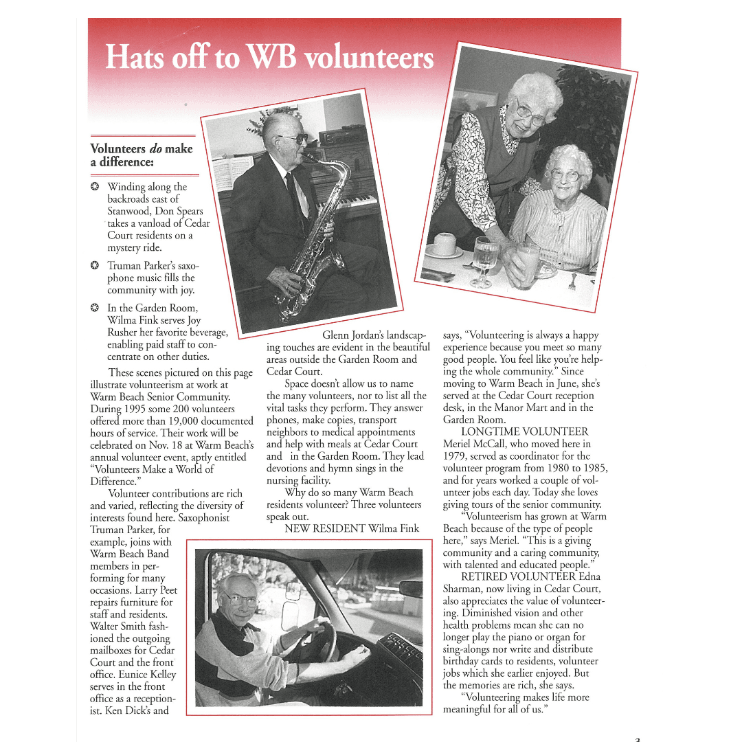 Hats Off to Our Volunteers