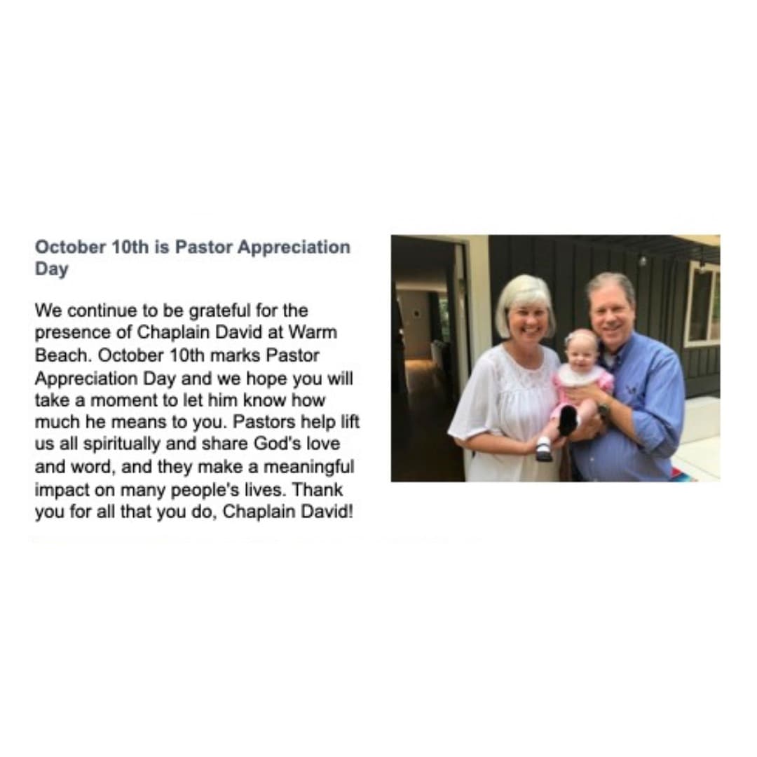 Chaplain David Joins Our Ministry