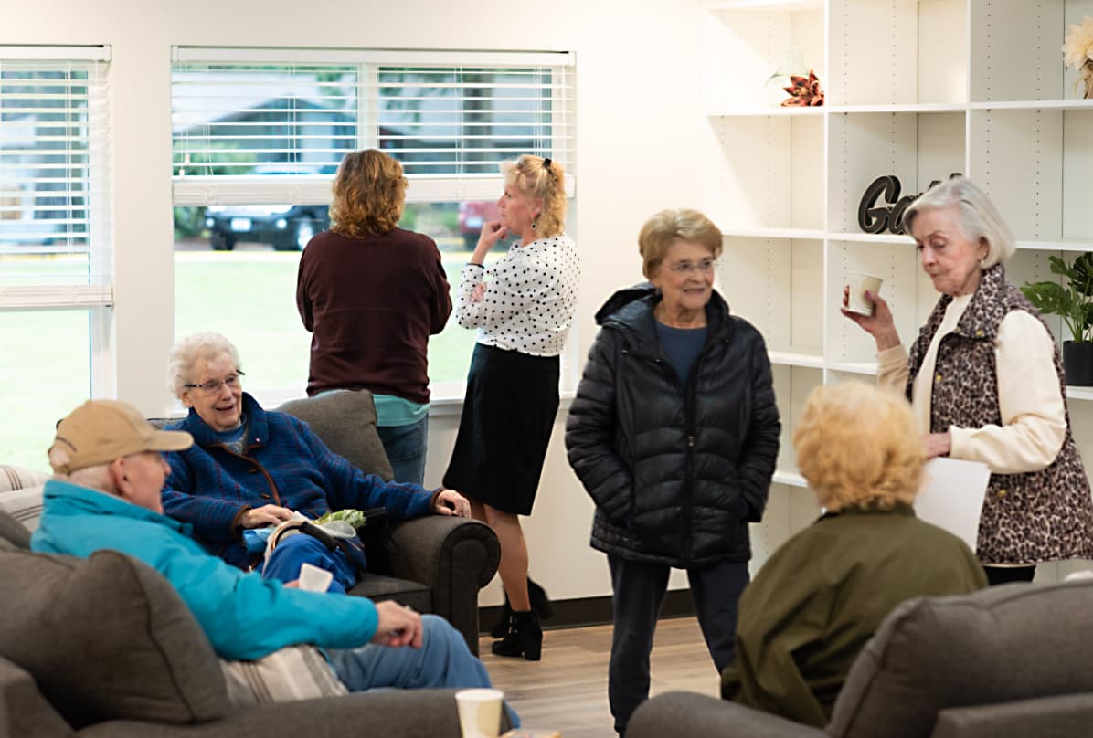 Family visiting in memory care