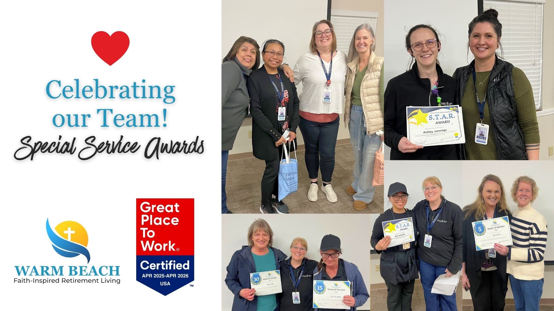 Warm Beach Special Service Awards - Celebrating our Team