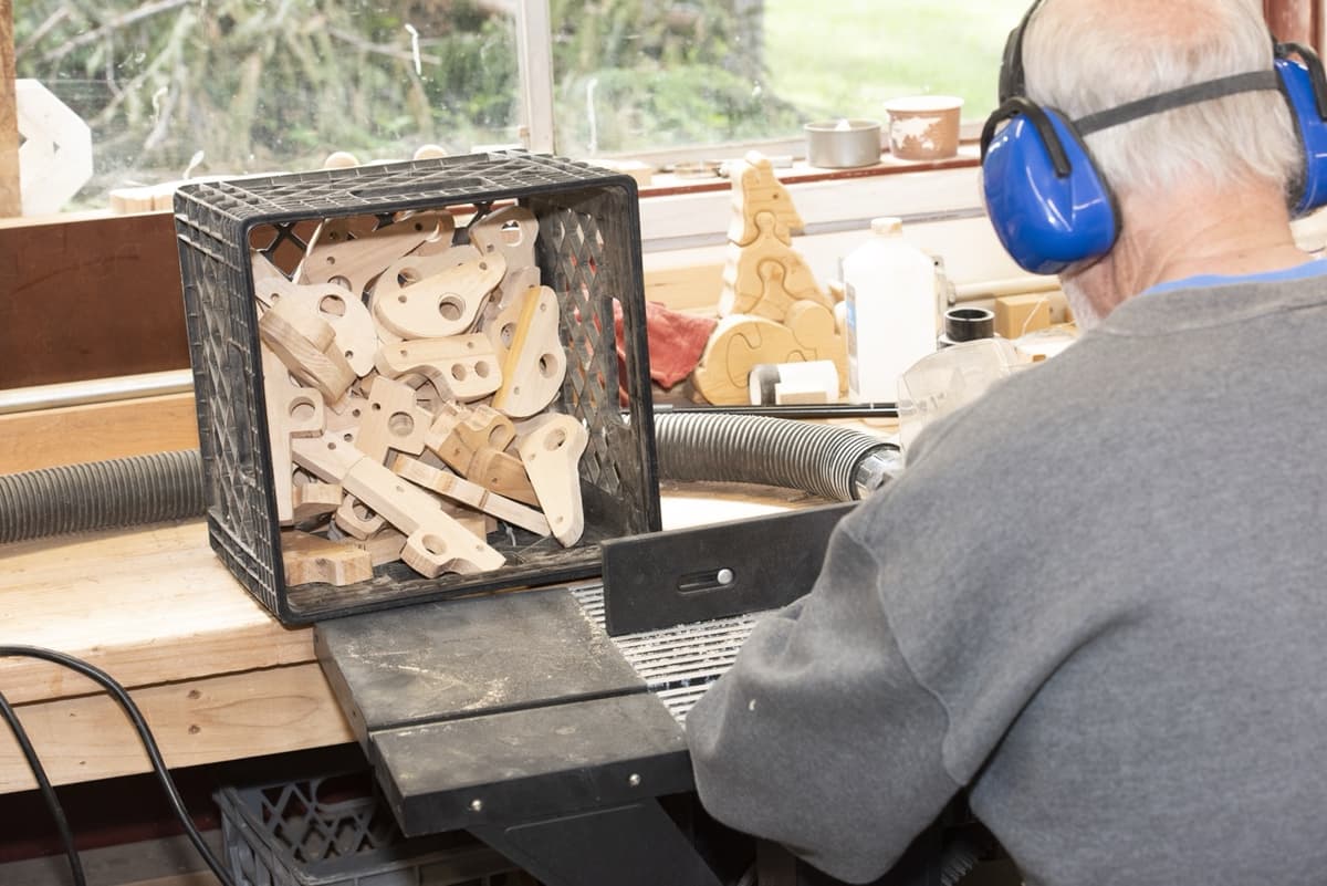 Woodworking volunteers